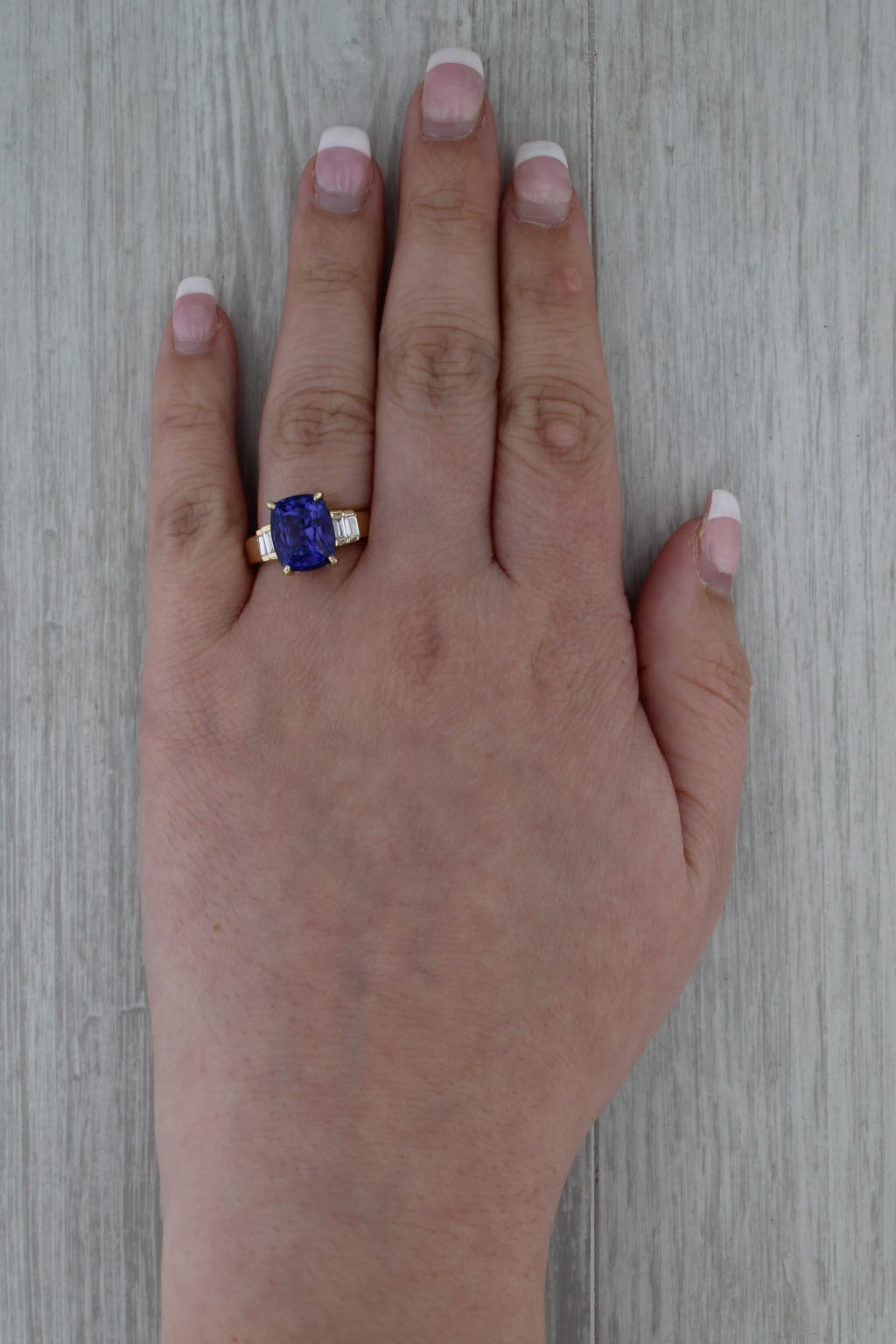 7.14ctw Tanzanite Diamond Ring 14k Yellow Gold Size 7.75
