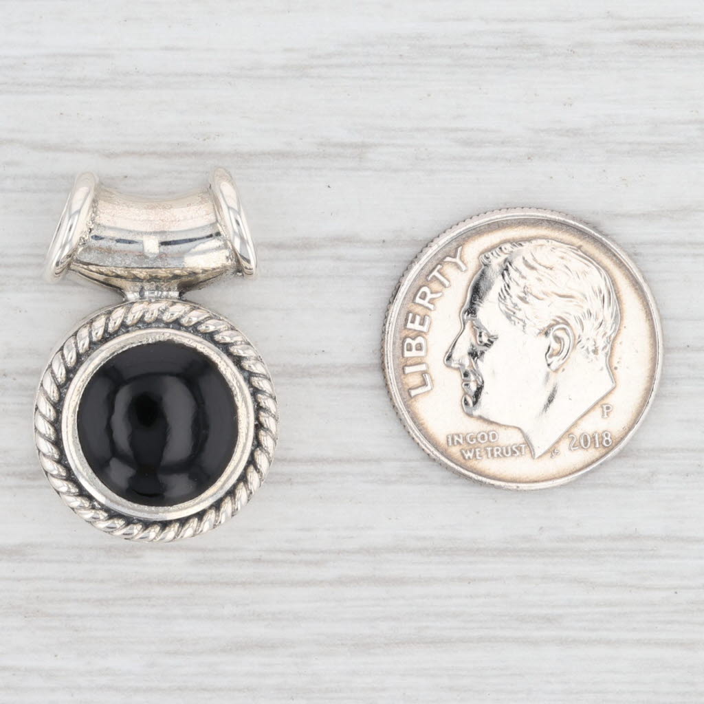 New Onyx Pendant Sterling Silver 925 Black Gemstone S00003