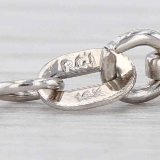 18" 1mm Cable Chain Necklace 14k White Gold