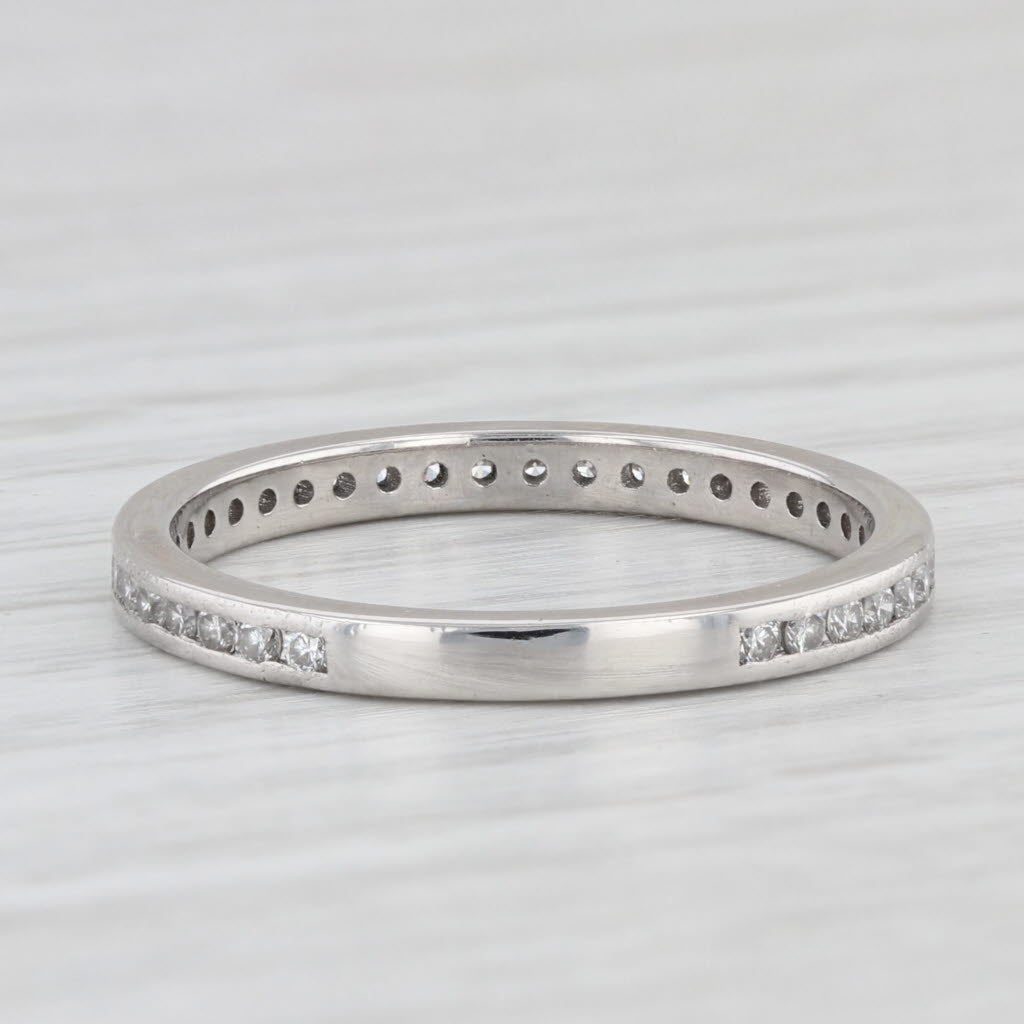 Light Gray 0.36ctw Diamond Wedding Band 900 Platinum Stackable Ring