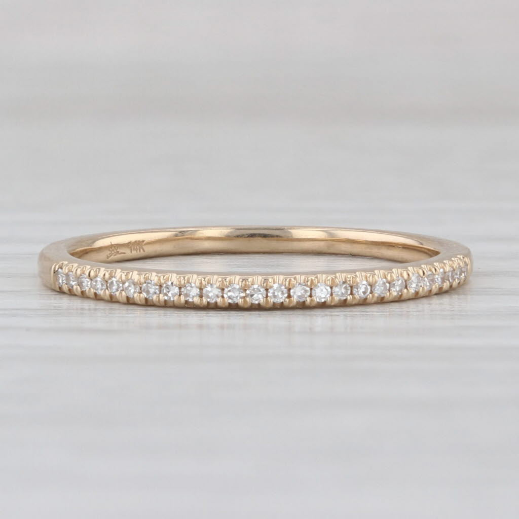 Diamond Wedding Band 14k Yellow Gold Size 7.25 Stackable Ring Shy Creations