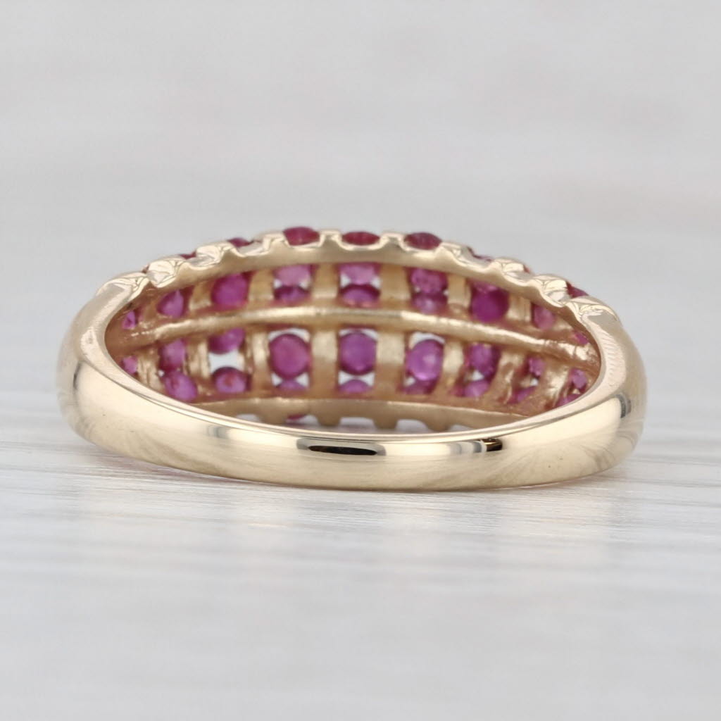 1ctw Ruby Scalloped Ring 14k Yellow Gold Size 7.25