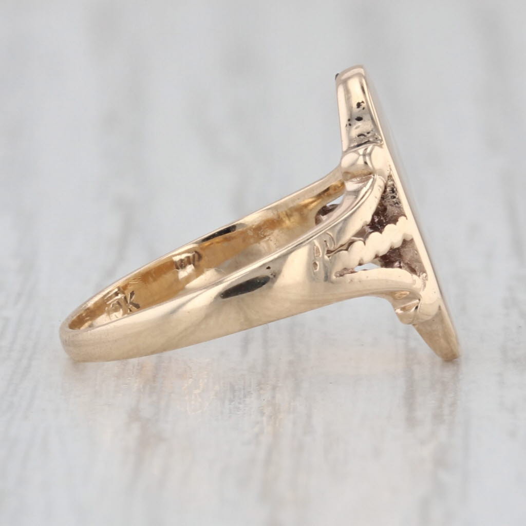 Engravable Vintage Signet Ring 10k Yellow Gold Size 4