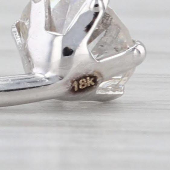 GIA 0.81ct Round Diamond Solitaire Barbell Naval Piercing 18k White Gold