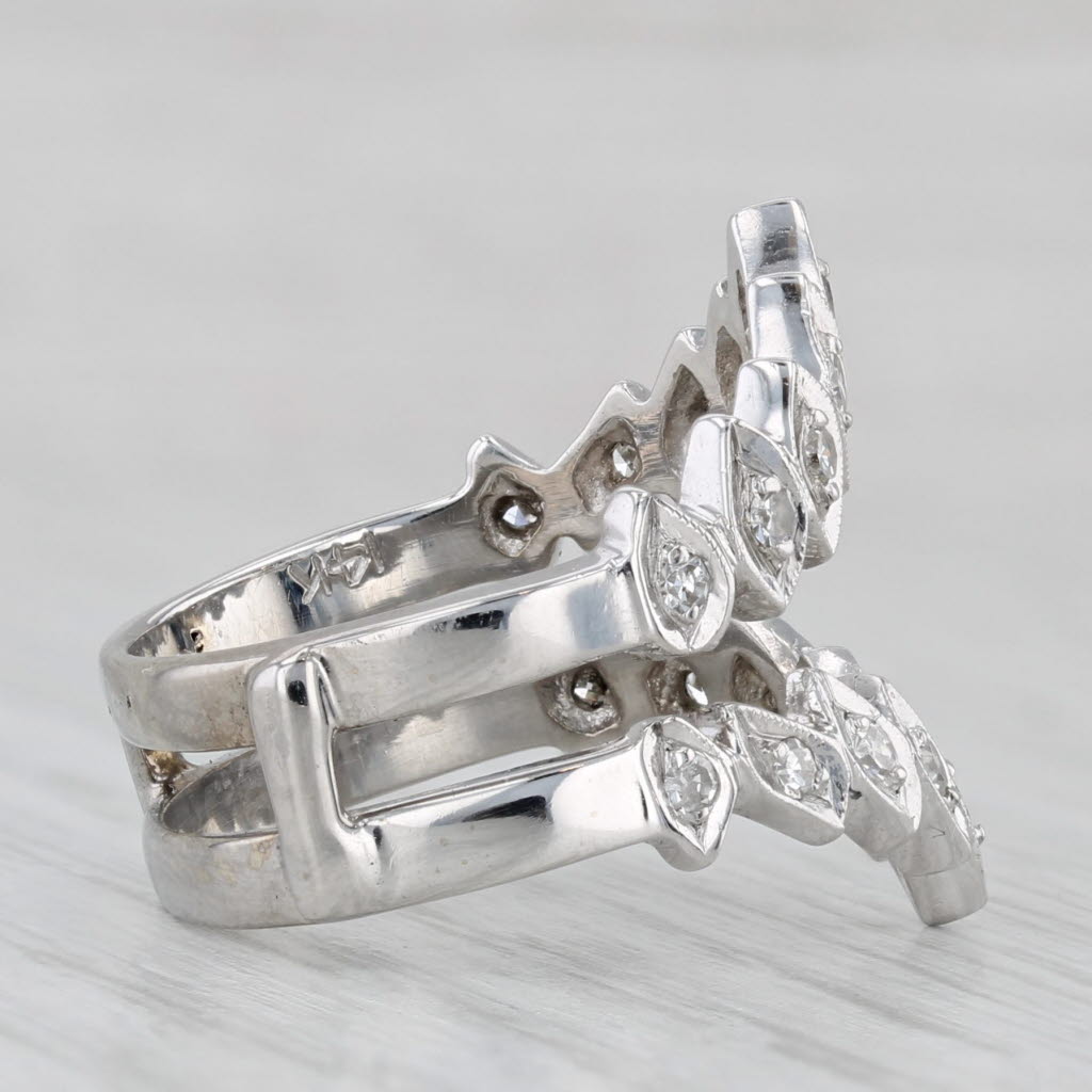 Gray 0.30ctw Diamond Enhancer Jacket Ring 14k White Gold Size 6.75 Wedding Band