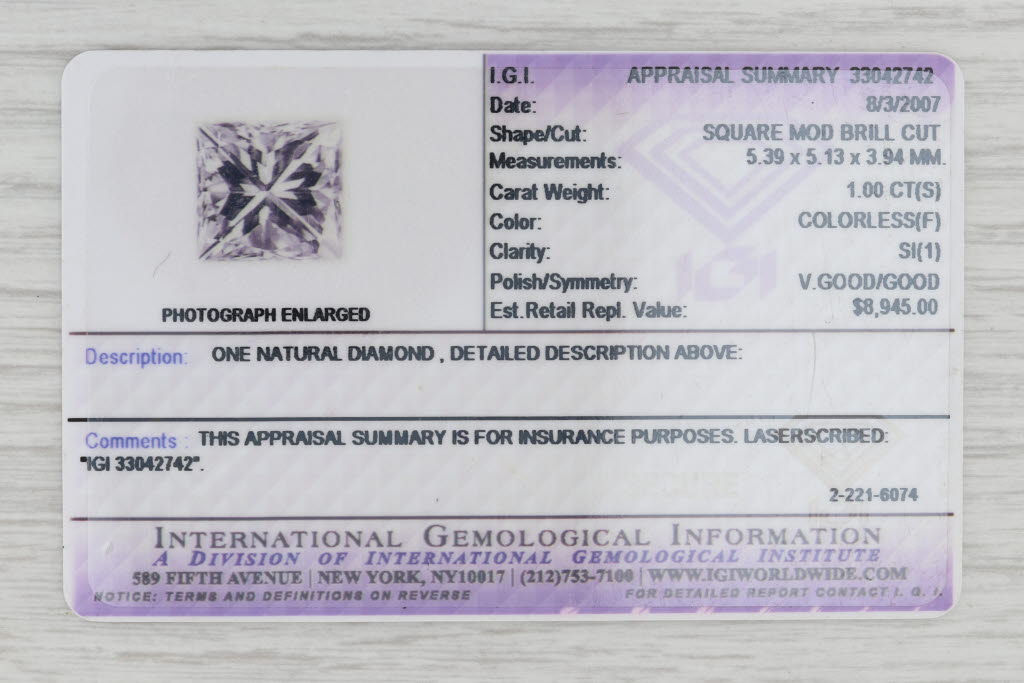 Gray 4.17ctw Diamond Soldered Wedding Band Engagement Ring Bridal Set 14k Gold IGI