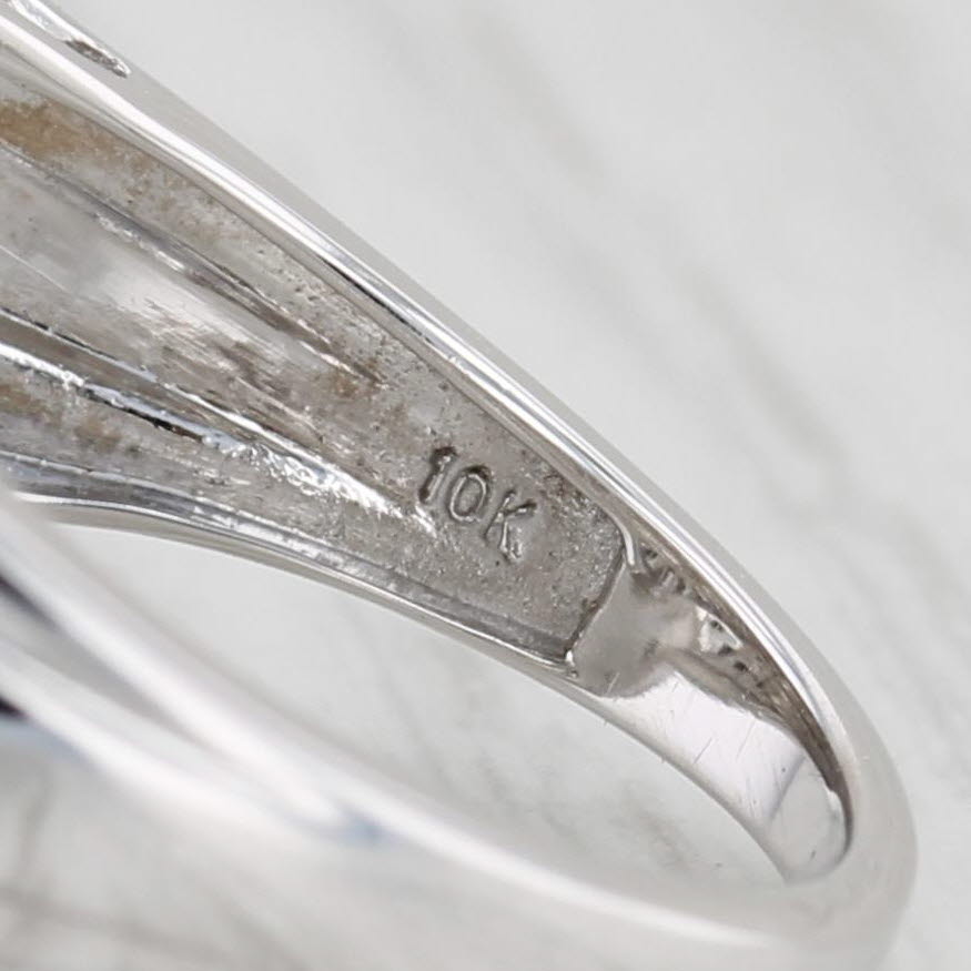Light Gray 1.60ctw Diamond Cluster Cocktail Ring 10k White Gold Size 7