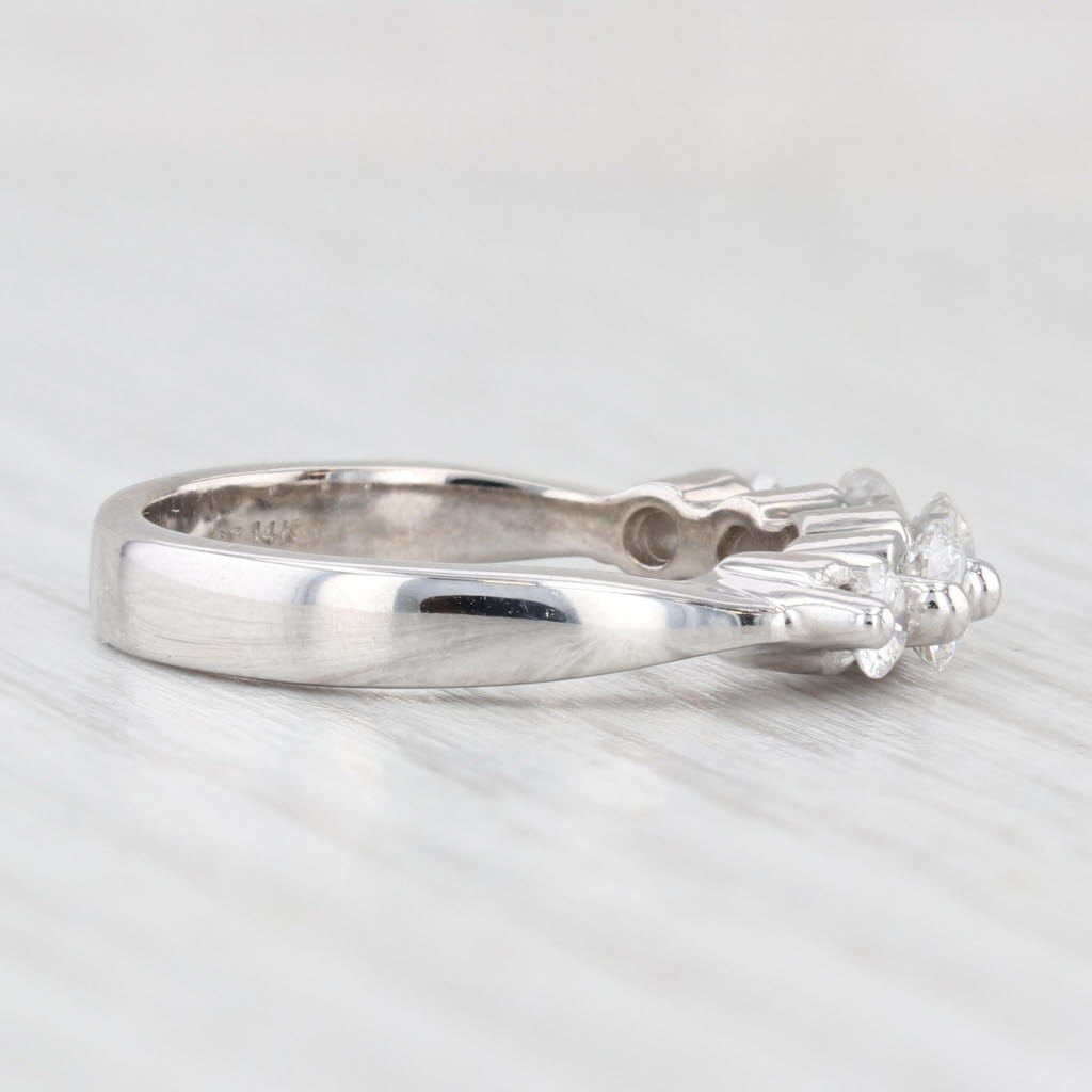 Light Gray 1ctw Diamond Wedding Anniversary Ring 14k White Gold Size 6.5 Stackable Band