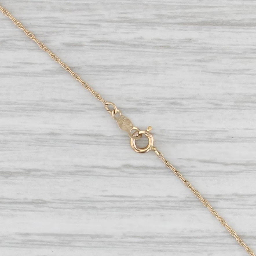 Round Brilliant Solitaire Diamond Pendant Necklace 14k Gold 16" Rope Chain
