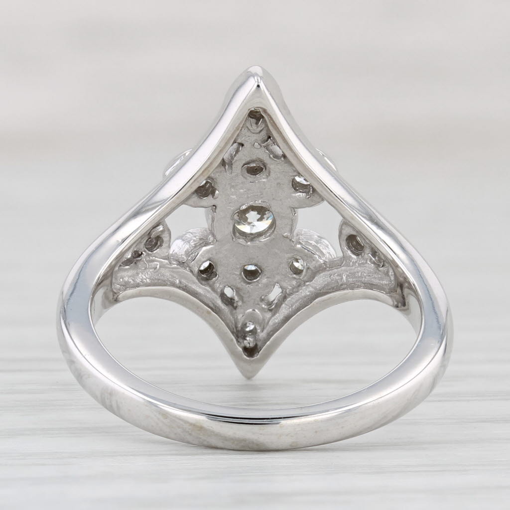 Light Gray 0.50ctw Diamond Cluster Ring 14k White Gold Size 7