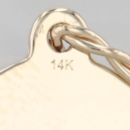 Engraved Letter Initial "A" Pendant 14k Yellow Gold Small Round Charm