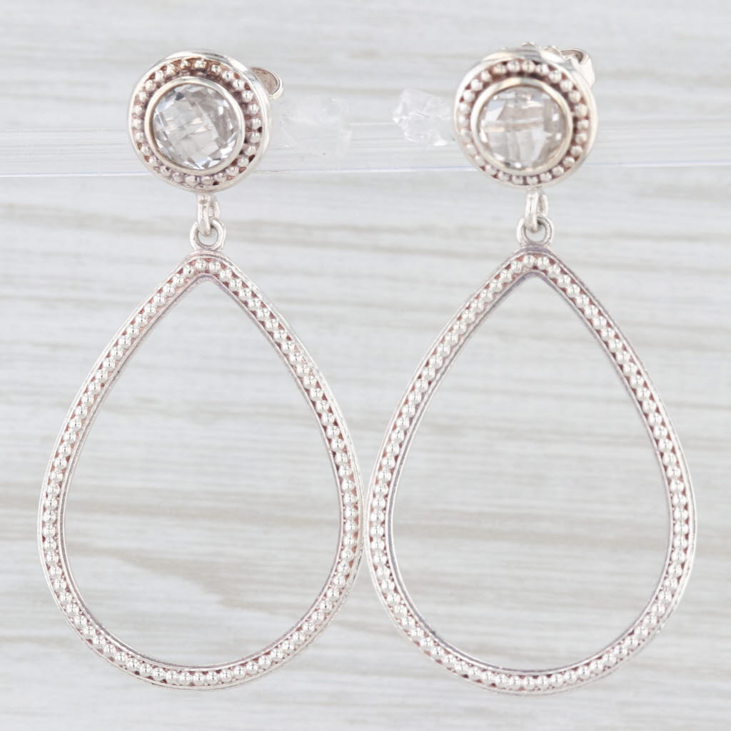 Light Gray Slane & Slane 4ctw Colorless White Topaz Teardrop Earrings Sterling Silver