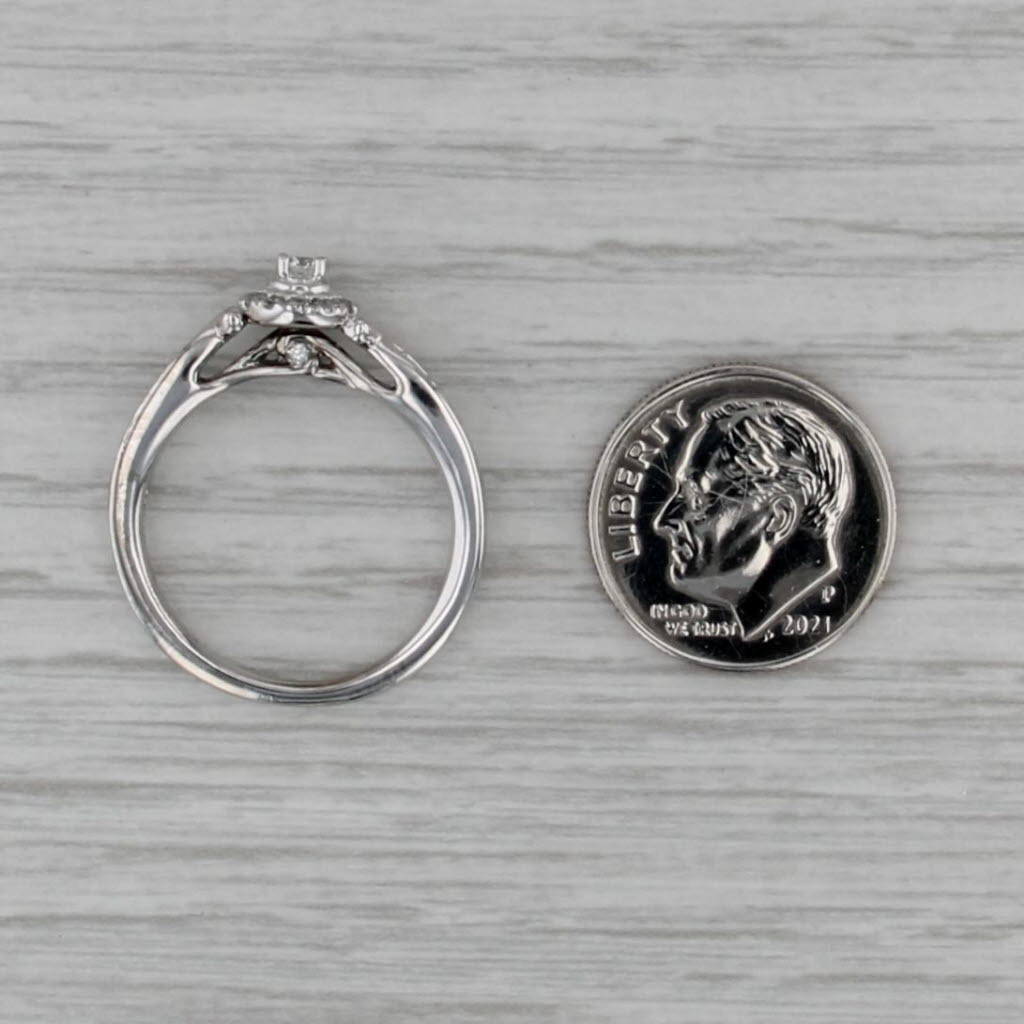 0.28ctw Round Diamond Halo Engagement Ring 950 Palladium Size 7.25