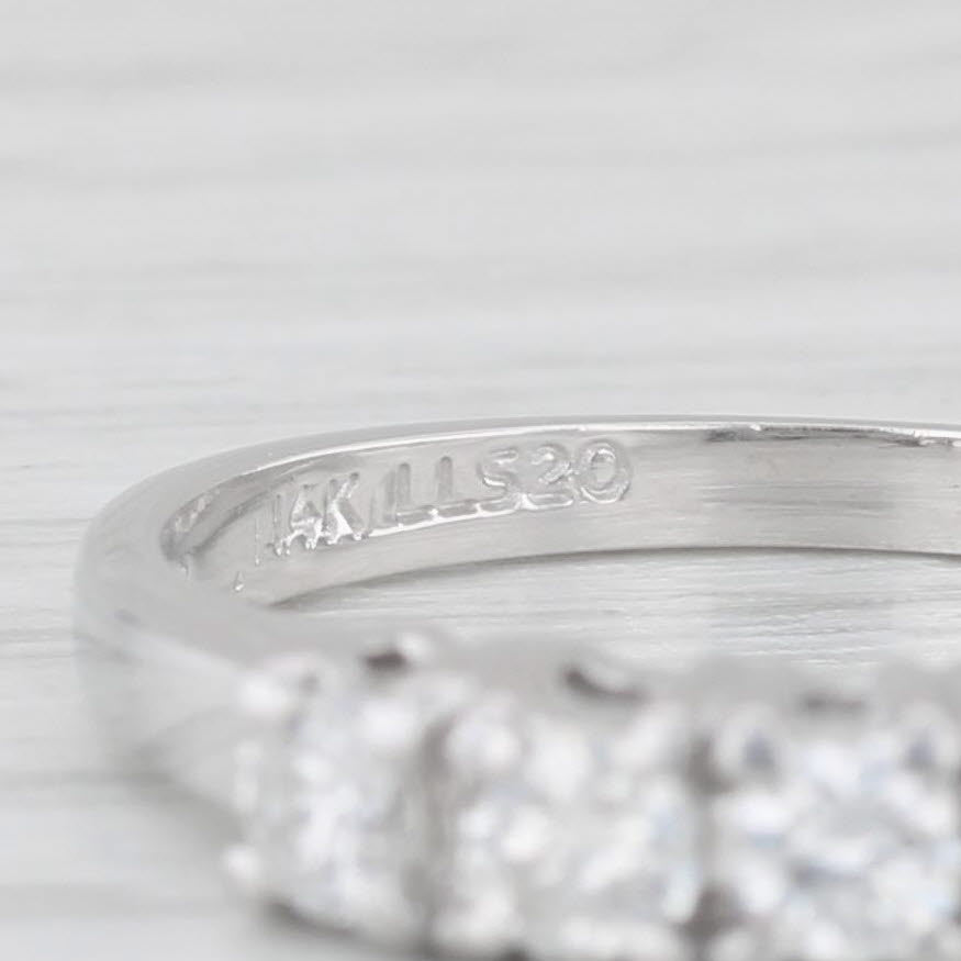 Light Gray 0.49ctw Diamond Ring 14k White Gold Size 6.25 Wedding Band Stackable