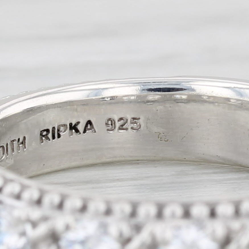 Light Gray 0.60ctw Cubic Zirconia Ring Sterling Silver Stackable Band Judith Ripka
