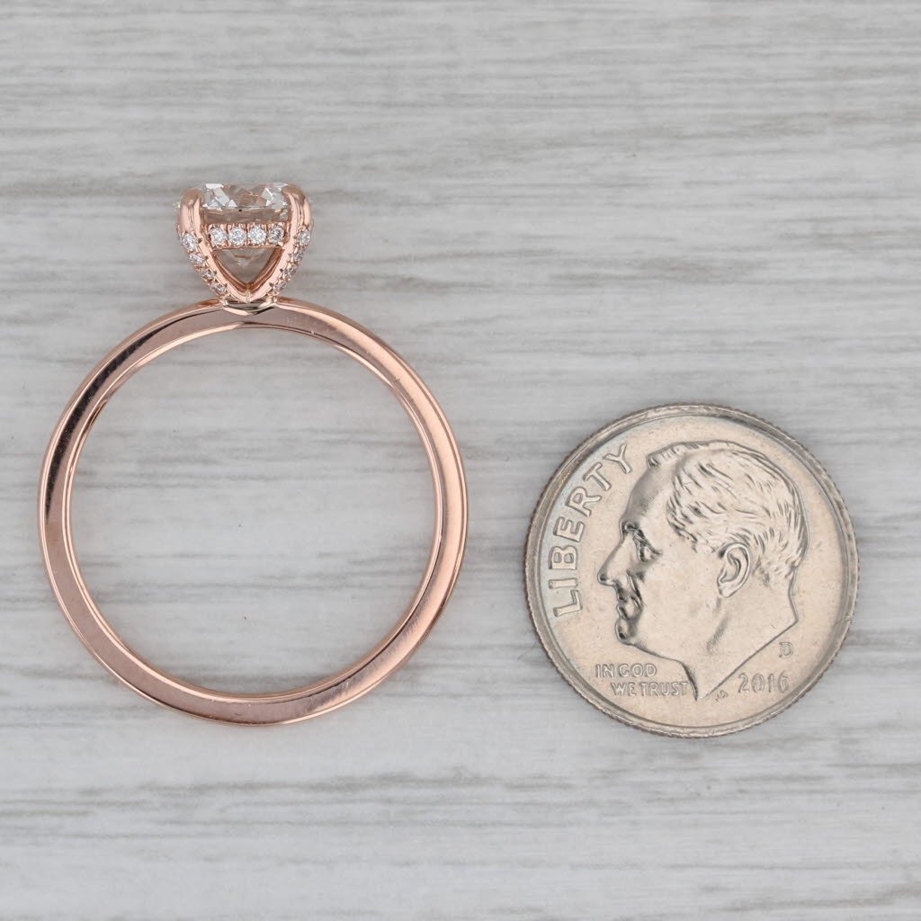 Gray Brilliant Earth 1.85ctw Round Lab Grown Diamond Solitaire Ring 14k Rose Gold Box