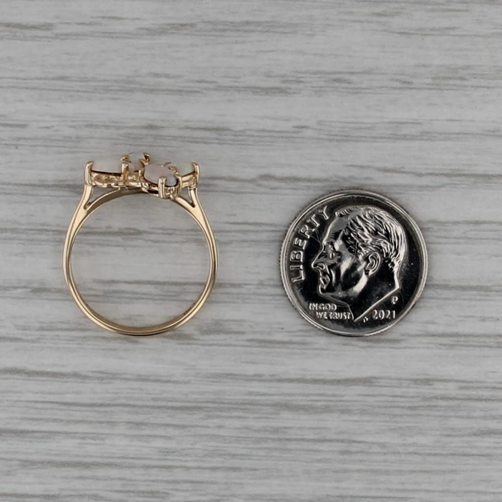 Opal Cabochon Butterfly Ring 14k Yellow Gold Size 6