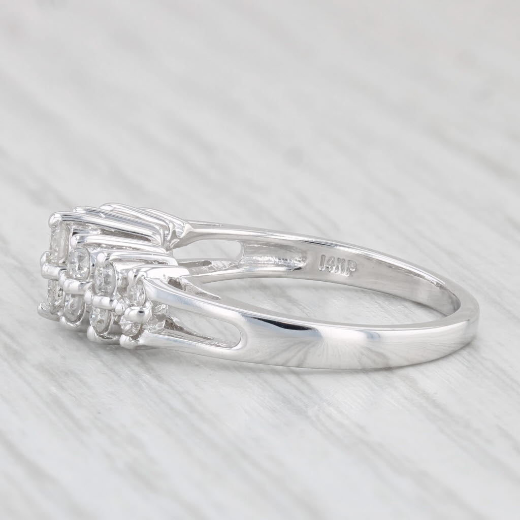 Light Gray 0.37ctw Tiered Pyramid Diamond Ring 14k White Gold Size 6.5 Stackable