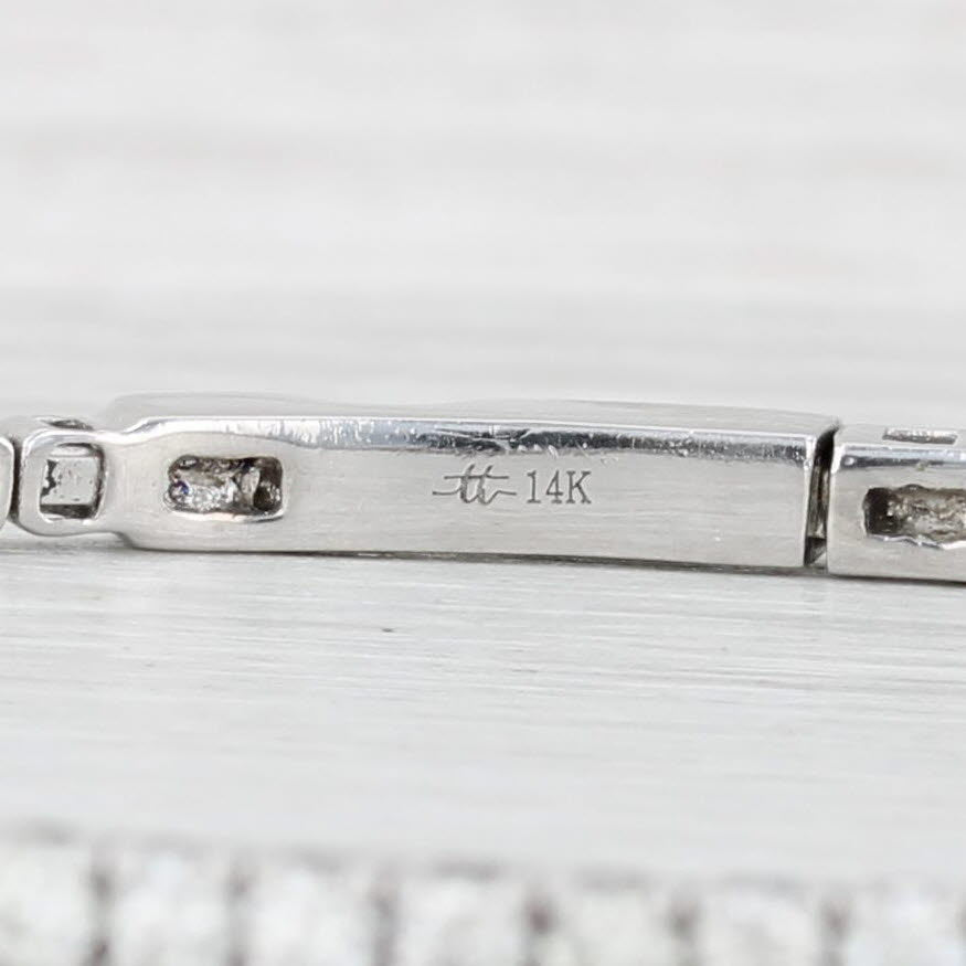 Light Gray 2ctw Diamond Tennis Bangle Bracelet 14k White Gold 7" 2.6mm Snap Clasp
