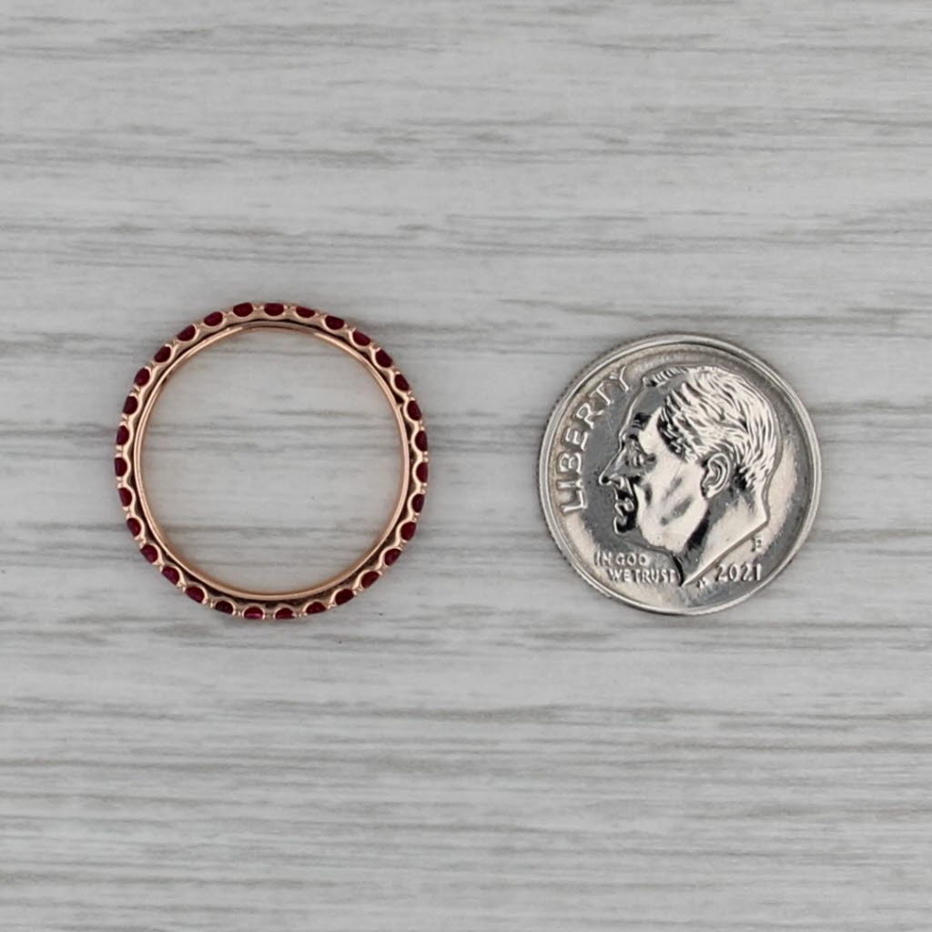 1ctw Natural Lab Grown Ruby Sapphire Eternity Band 18k Gold Stackable Ring