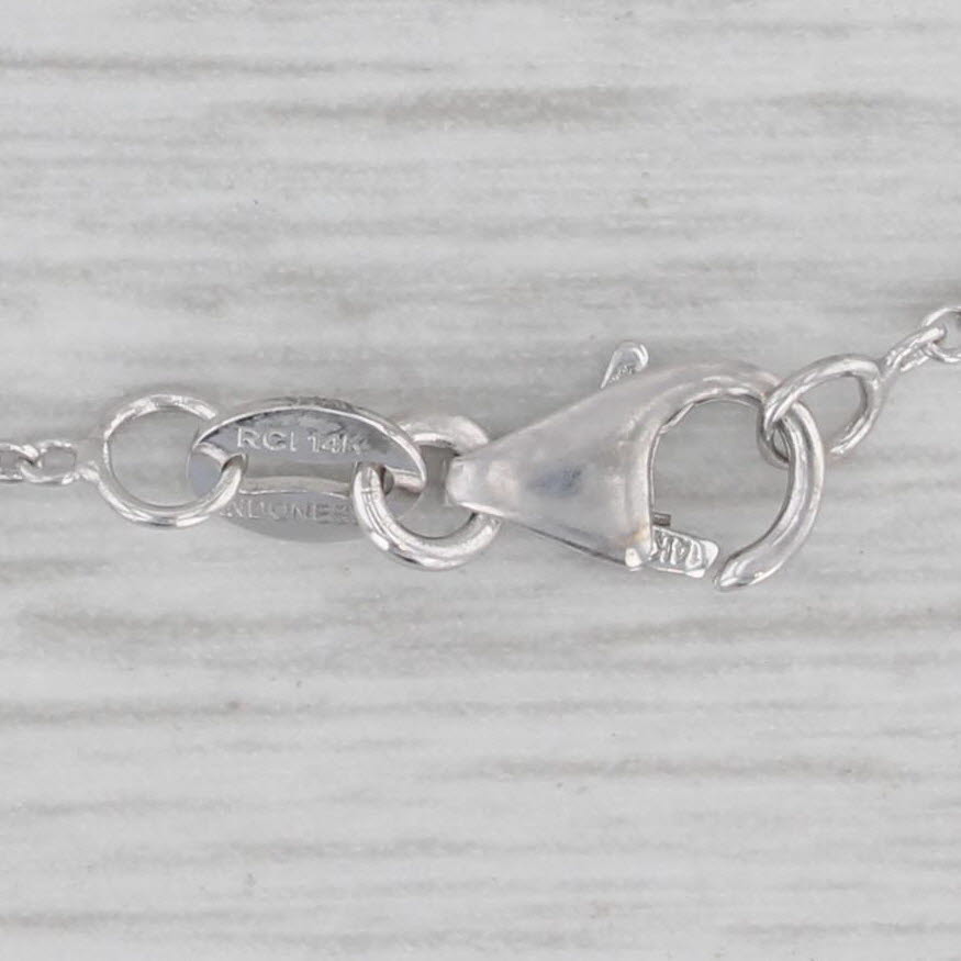 New 0.28ctw Diamond By The Yard Station Necklace 14k White Gold Adjustable Chain
