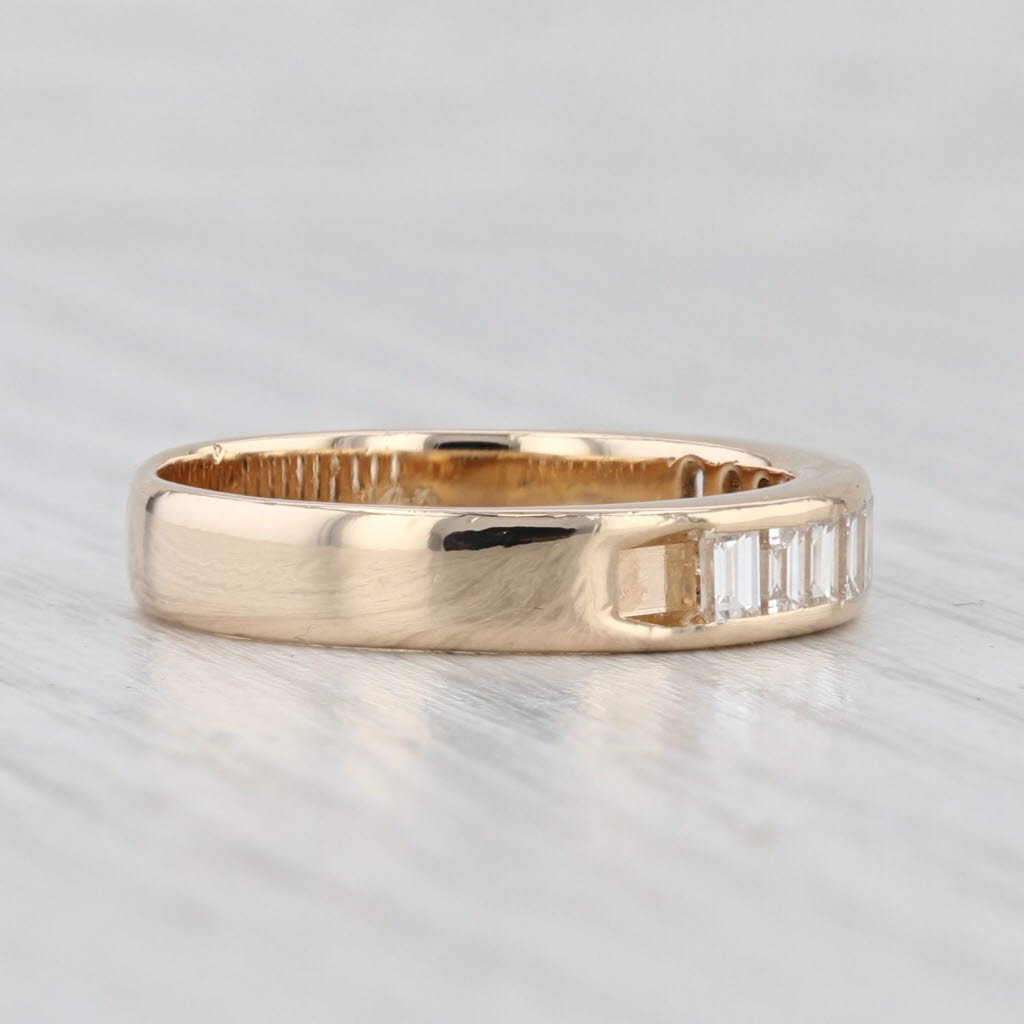 Light Gray 0.92ctw Diamond Wedding Band 14k Yellow Gold Size 8.5 Stackable Anniversary Ring
