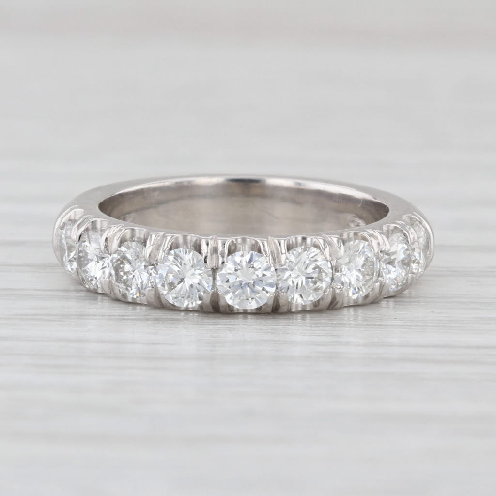 0.98ctw Diamond Anniversary Band 14k White Gold Wedding Ring Stackable