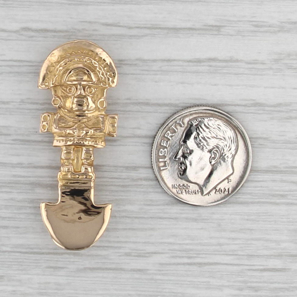Vintage Tribal Trowle Brooch 18k Yellow Gold Figural Pin