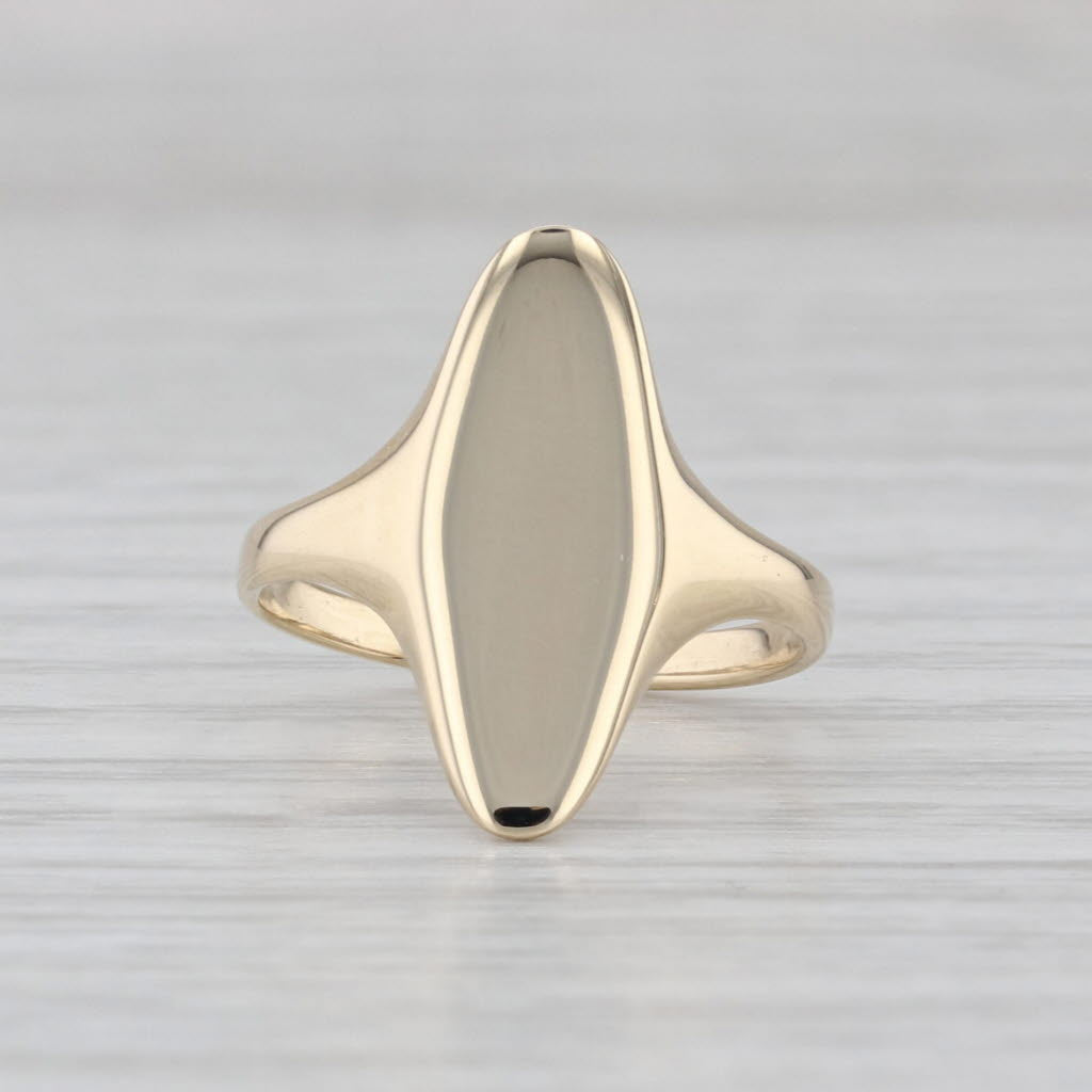 Engravable Oval Signet Ring 10k Yellow Gold Size 3.75