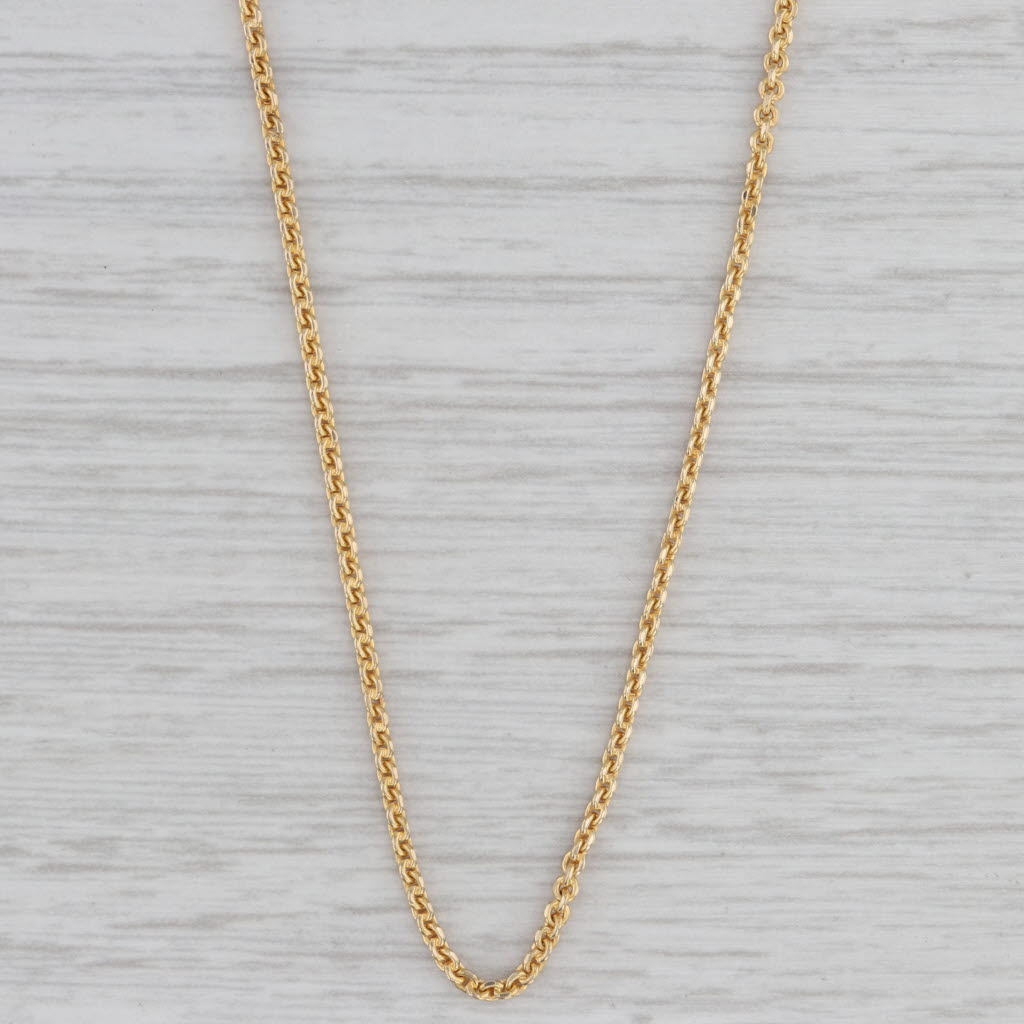 Gray 18" Cable Chain Necklace 14k Yellow Gold 1.6mm