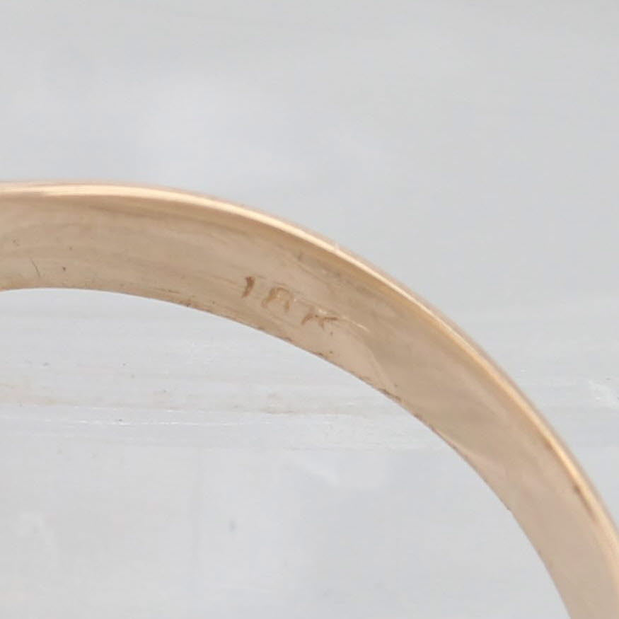 Light Gray Letter Initial A Signet Ring 18k Yellow Gold Small Size 2.75