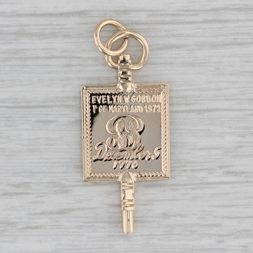 Gray Phi Beta Kappa Key Fob 10k Gold Vintage Honor Society Fraternity