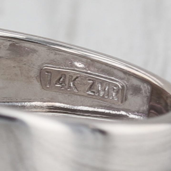 0.62ctw Pink Sapphire Diamond Ring 14k White Gold Size 7 Stackable Anniversary