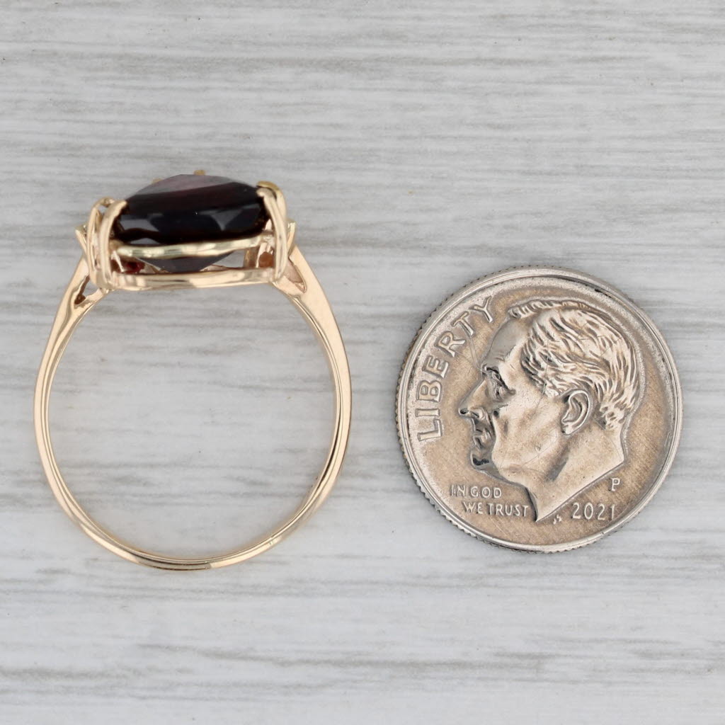 Gray 3.03ctw Trillion Garnet Diamond Ring 14k Yellow Gold Size 7