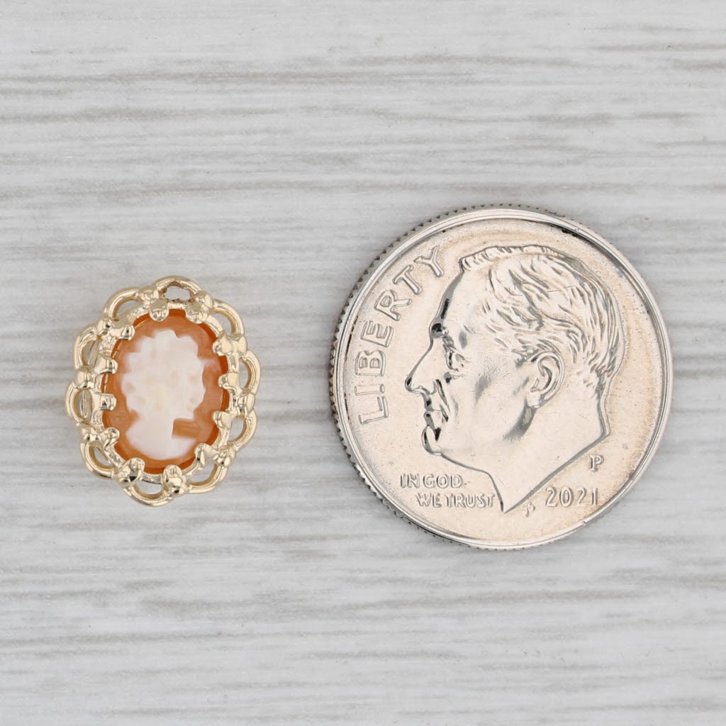 Gray Richard Klein Cameo Slide Bracelet Charm 14k Yellow Gold Vintage Carved Shell