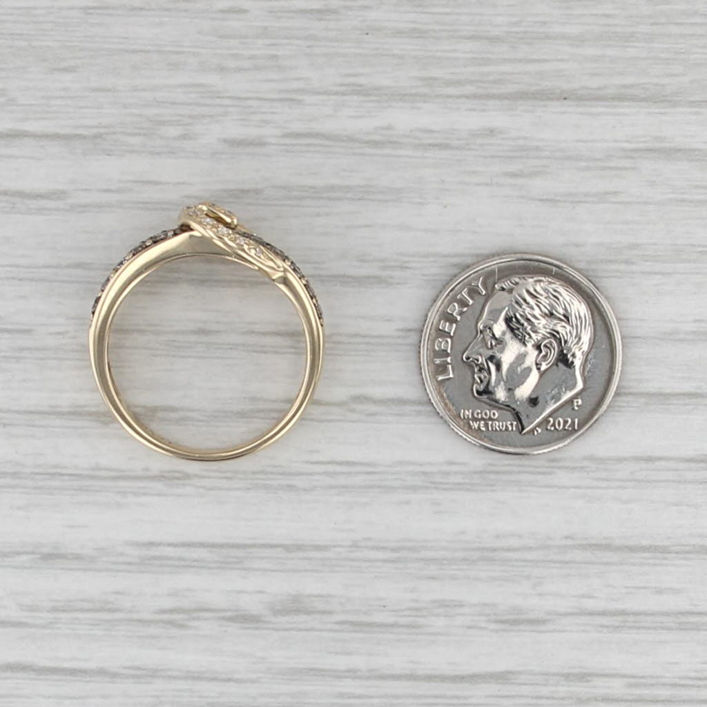 Le Vian 0.69ctw Diamond Belt Buckle Ring 14k Yellow Gold Size 7