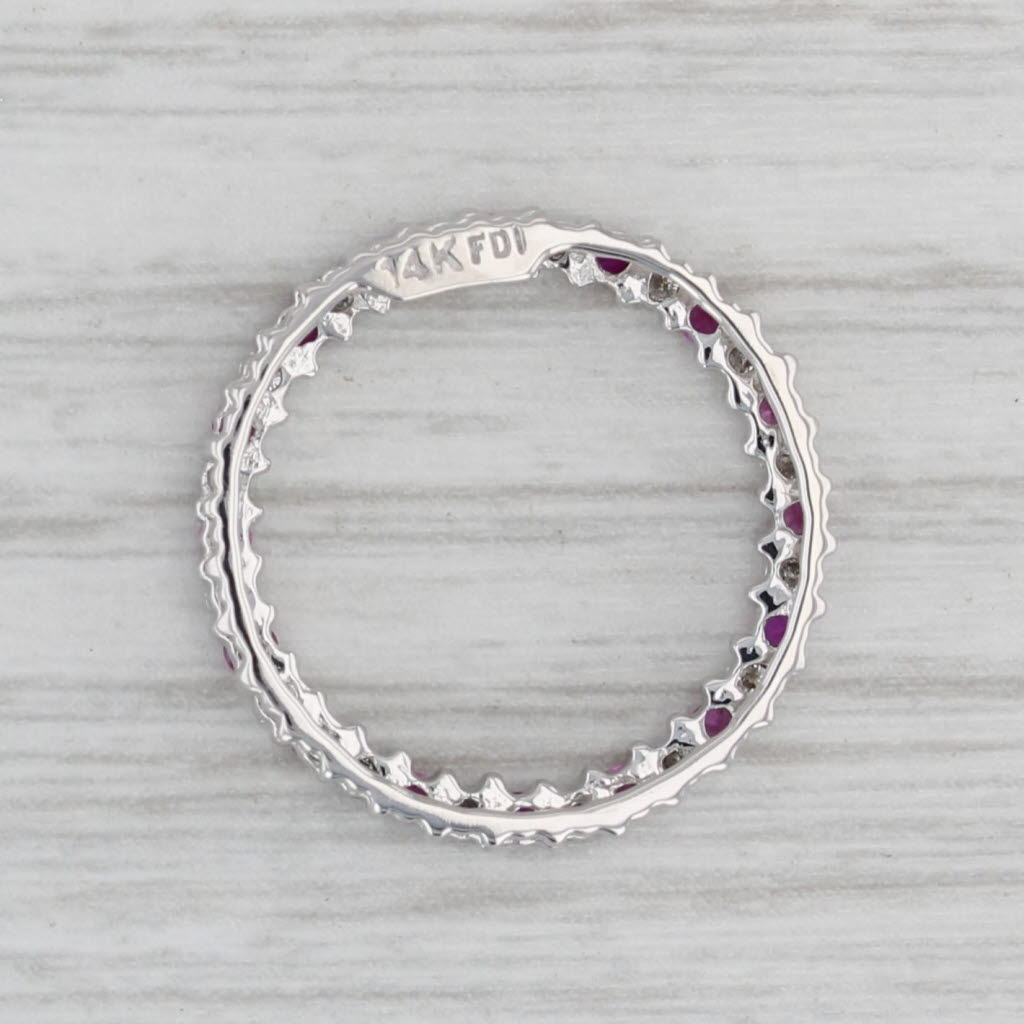 Gray 0.50ctw Diamond Ruby Infinity Circle Pendant 14k White Gold