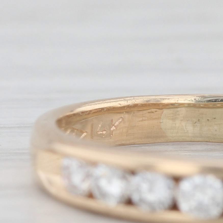 Light Gray 0.31ctw Channel Set Diamond Wedding Band 14k Yellow Gold Size 5.5 Stackable Ring