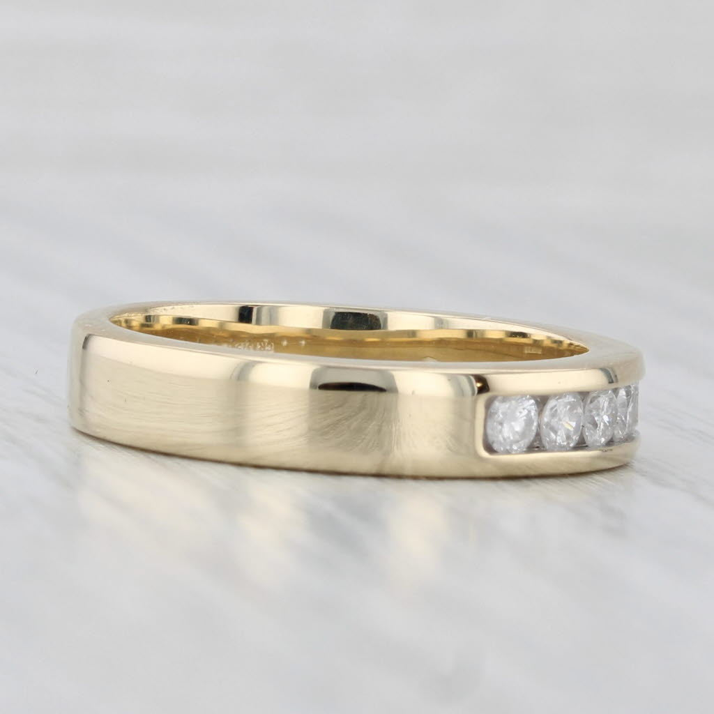 Light Gray 1ctw Channel Set Diamond Wedding Band 10k Yellow Gold Size 7 Anniversary Ring