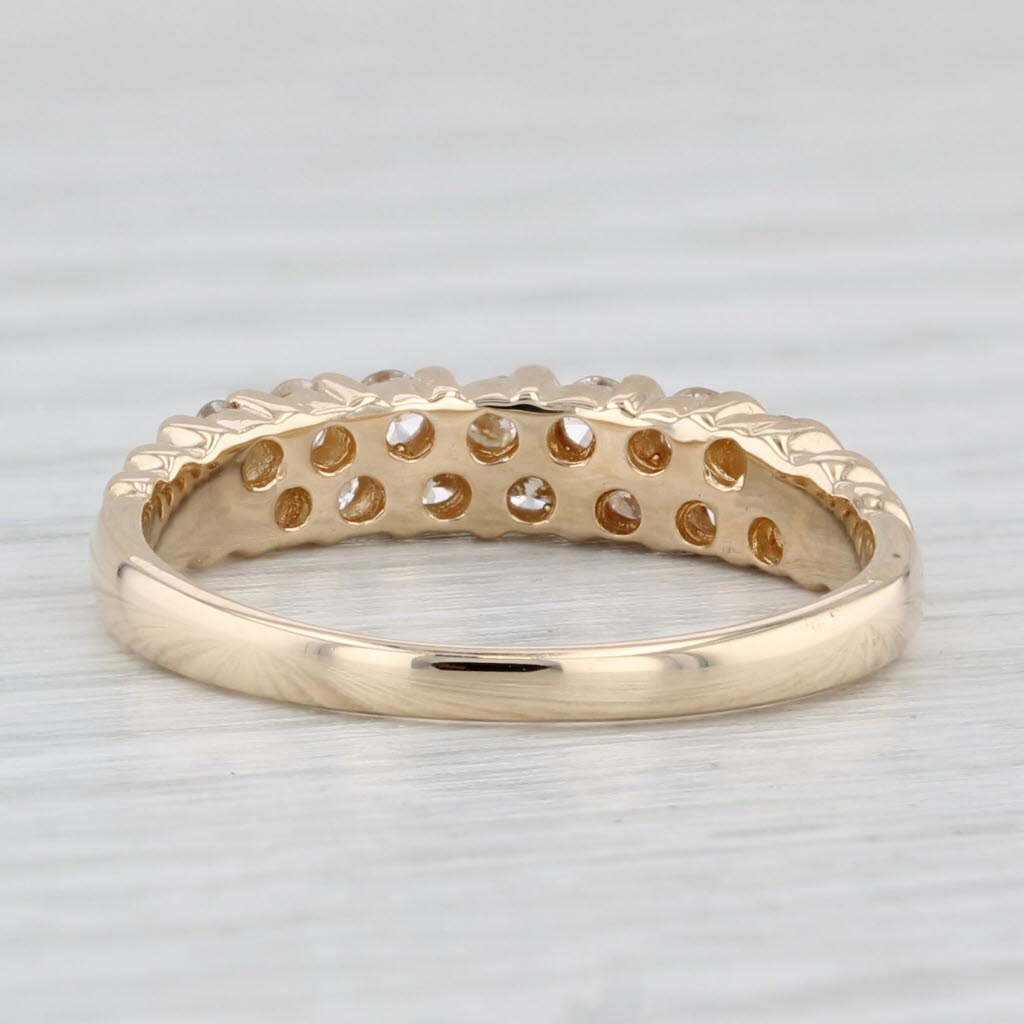 Light Gray 0.30ctw Diamond Stackable Ring 14k Yellow Gold Size 5.5 Wedding Band