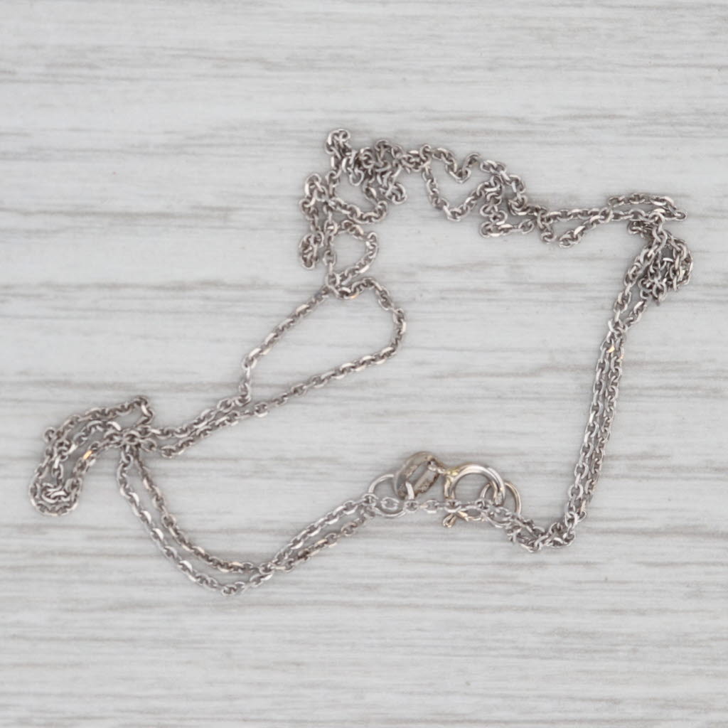 Light Gray Cable Chain Necklace 18" 0.7 14k White Gold