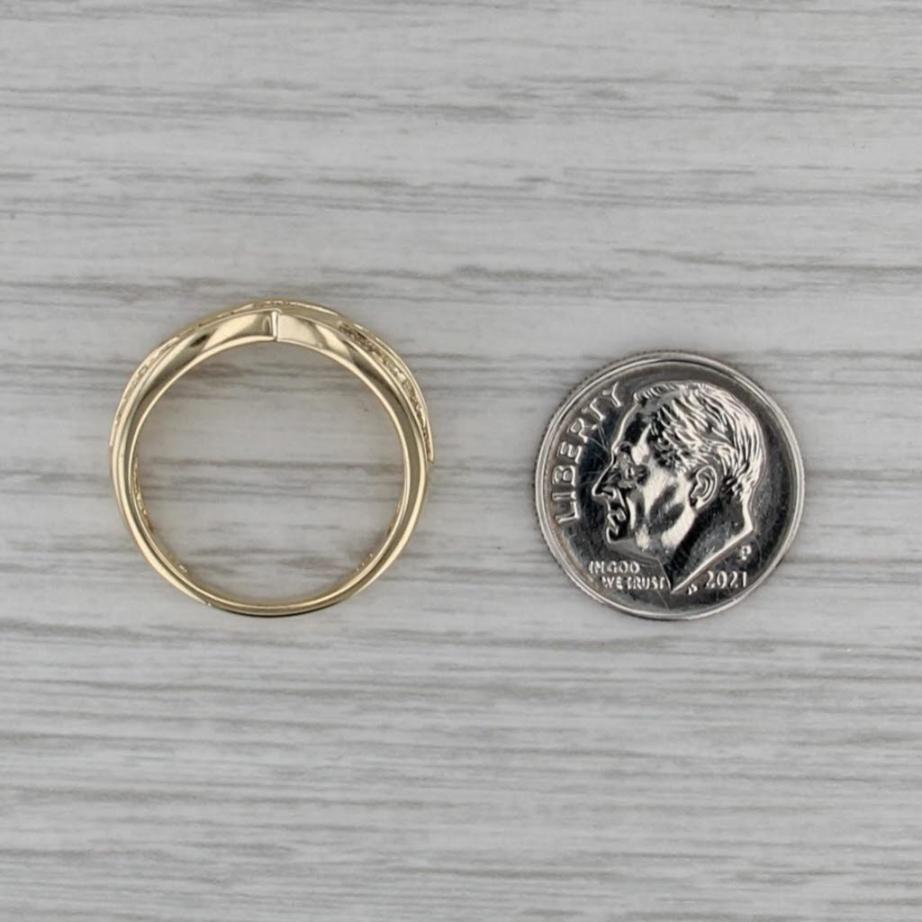 0.80ctw Diamond X Crossover Ring 14k Yellow Gold Size 7 Wedding Anniversary