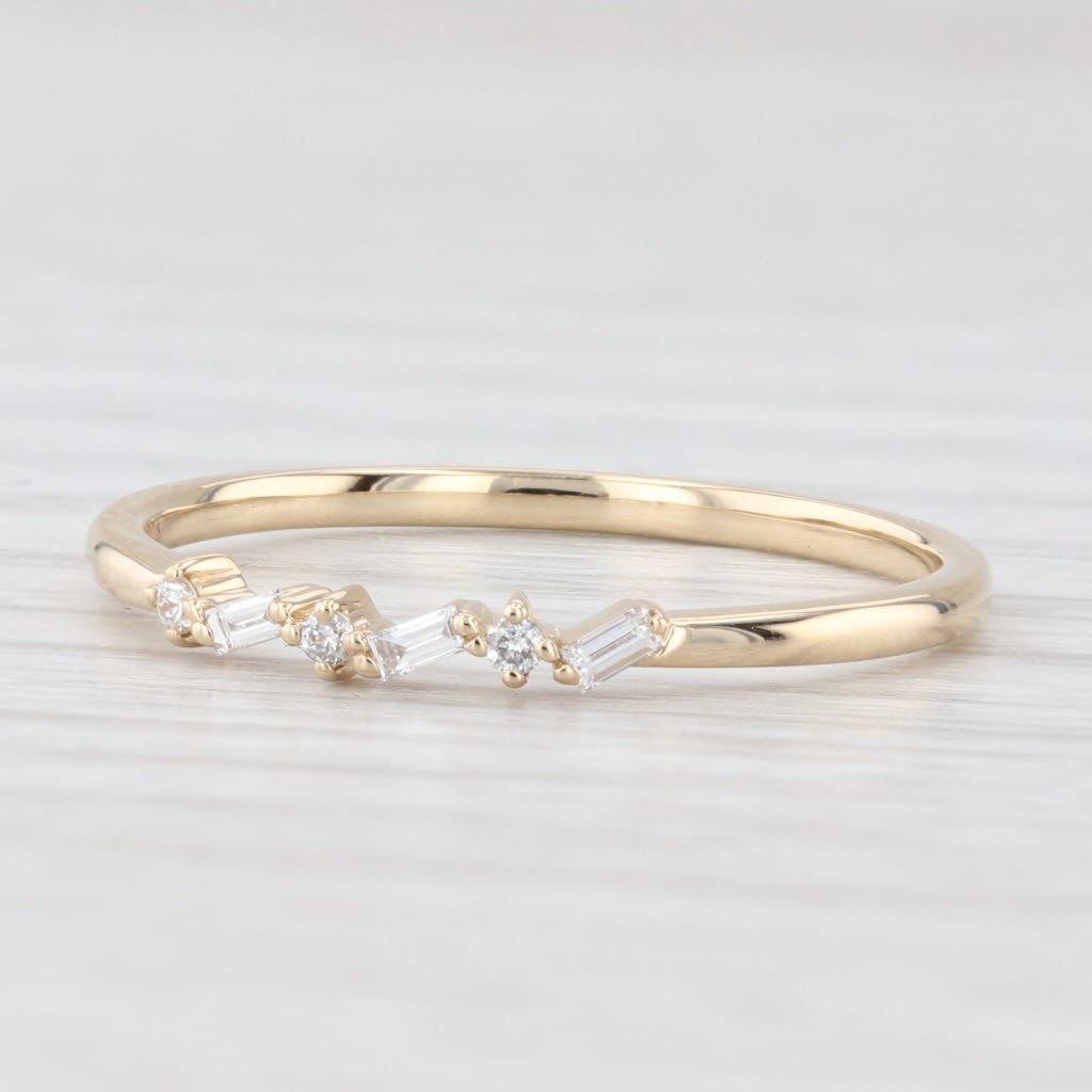 Light Gray New Diamond Wedding Band 14k Yellow Gold Stackable Anniversary Ring 6.5