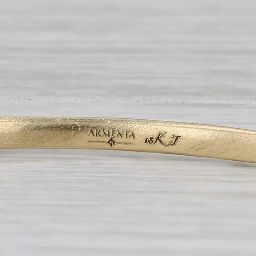 Gray Granulated Dots Bangle Bracelet 18k Yellow Gold 8" 2.5mm Emily Armenta