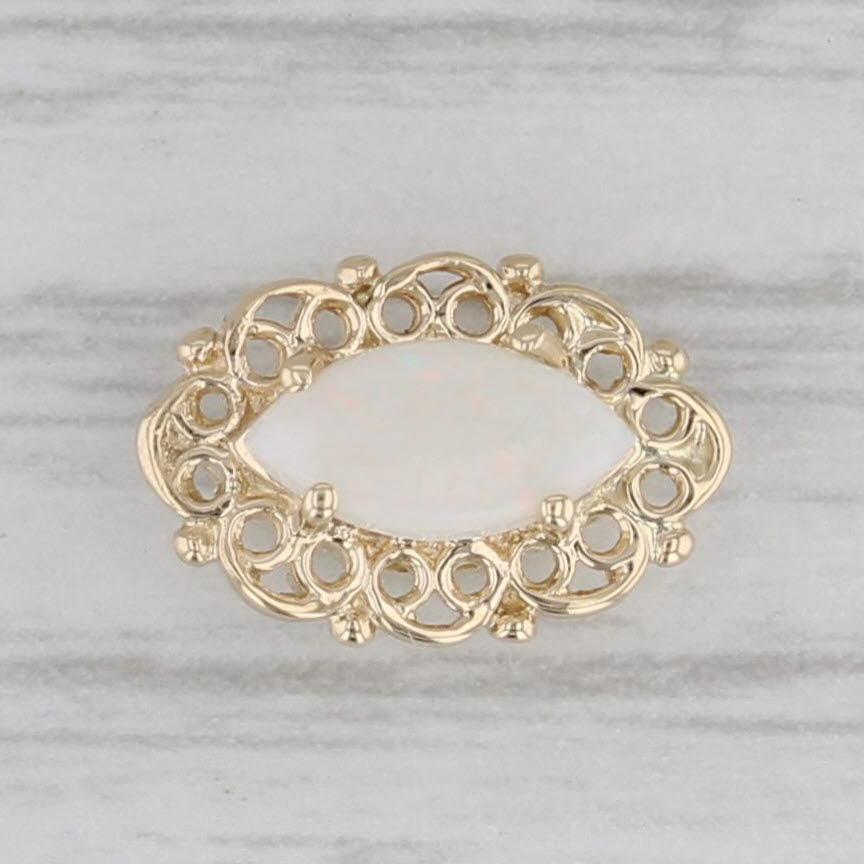 Gray Marquise Opal Solitaire Slide Bracelet Charm 14k Yellow Gold Richard Klein