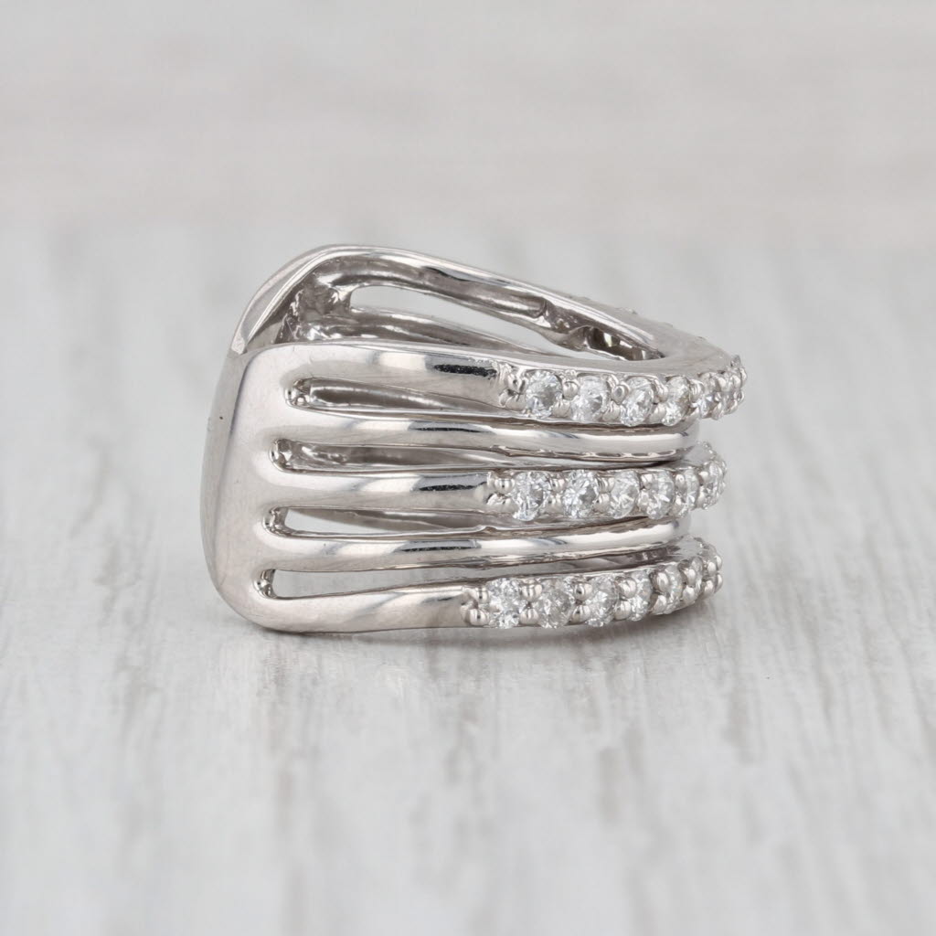 1ctw Diamond Multiband Ring 14k White Gold Size 6 Cocktail