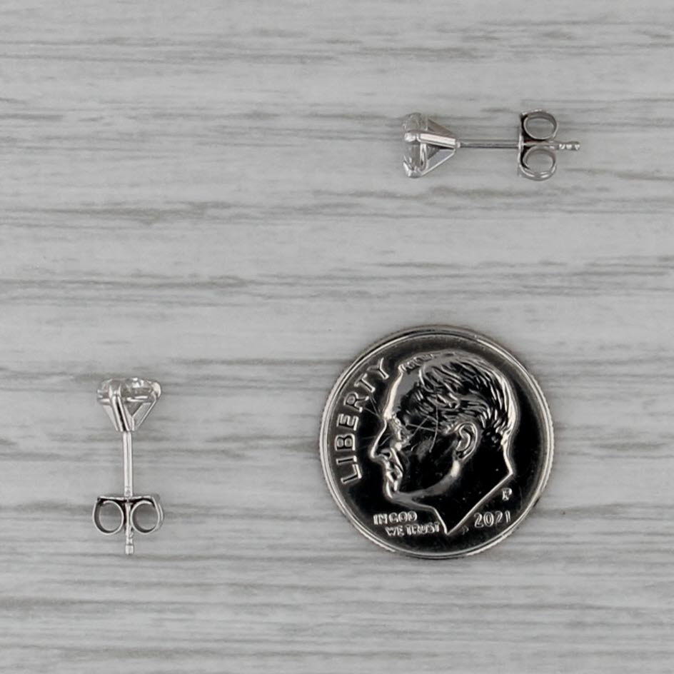 New 0.60ctw Diamond Stud Earrings 14k White Gold Round Solitaire Studs