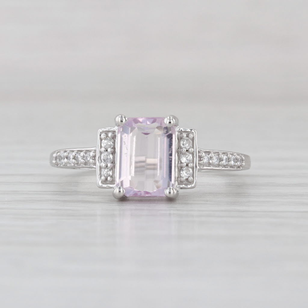 1.87ctw Pink Knuzite Zircon Ring 10k White Gold Size 8.25