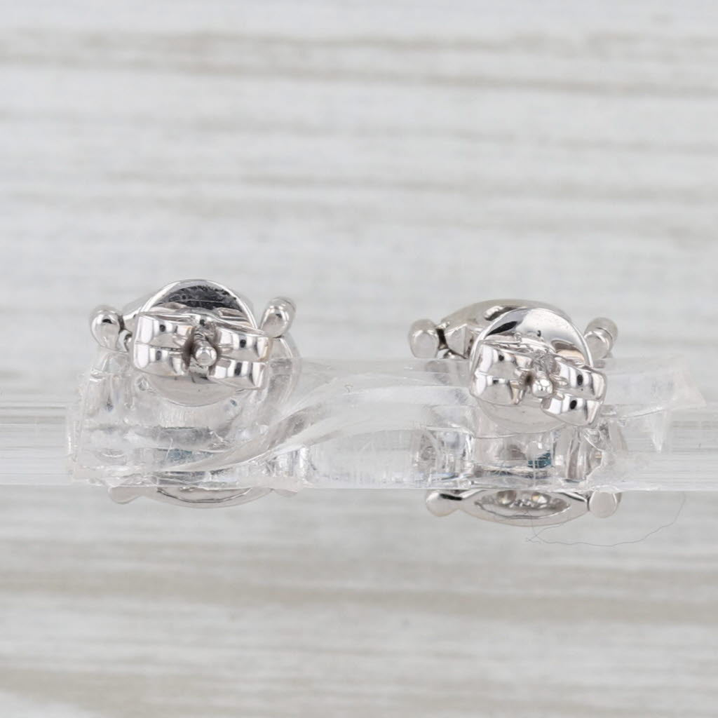 0.50ctw Blue White Diamond Earrings 14kWhite Gold Convertible Drop Studs