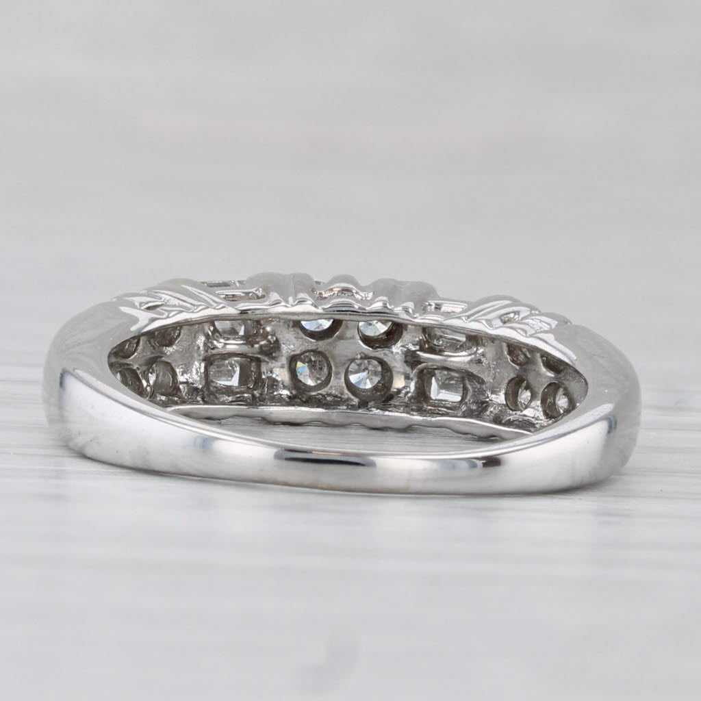Light Gray 0.59ctw Diamond Ring 14k White Gold Size 6.75 Wedding Anniversary Band